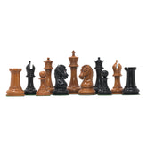 Commemorative Signature Series 3.625" Staunton Chessmen by in Lacquered Distressed Boxwood/Ebony